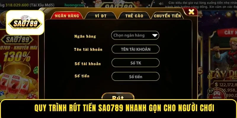 Quy trình rút tiền Sao789 nhanh gọn cho người chơi
